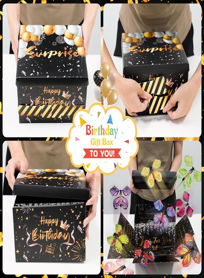 FVNPIHAM Surprise Gift Box Explosion, Birthday Flying Butterfly Explosion Gift Box with 8 Colorful Butterfly Sequins Raffia, Exploding Gifts Boxs for Birthday Gifts Wrapping - Image 5